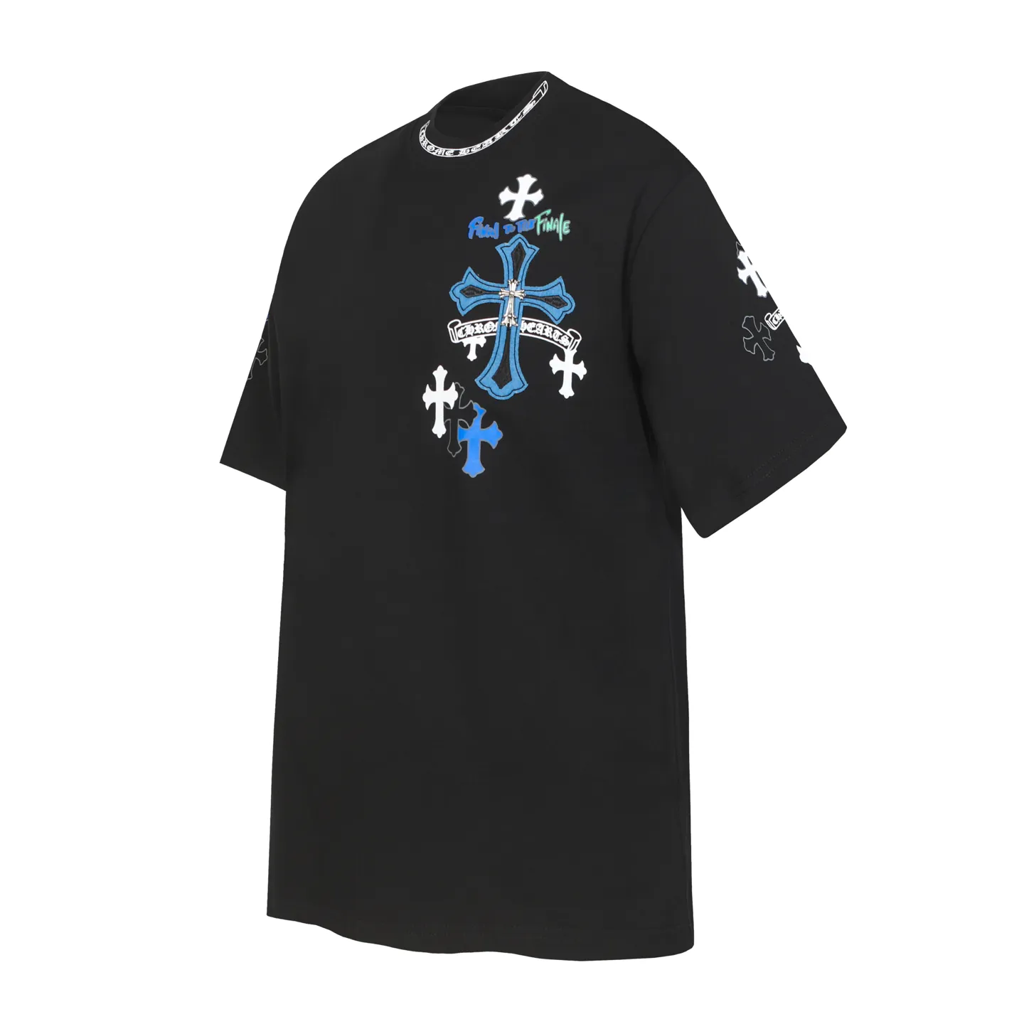 P170 Chrome Hearts CH Chrome Hearts Cross ✝️Denim embroidered Sanskrit short-sleeved T-shirt. Printed using direct injection imported machines. Hardware and accessories are all milled and customized. Correct configuration. Black 2025 Chrome Hearts authentic packaging. 260 grams of custom-dyed double yarn cotton. Large version. Loose and stylish. Differentiated from low version, slim and long version with upper body and hips. 100% commitment: top quality. Not fast food. Highest version on the market. Top quality - different from ordinary versions on the market. If you care about quality, you should also respect the price. Absolutely 0 after-sales service and 0 return rate so far. It’s hard not to love the style - 260g double yarn cotton custom dyed fabric - Correct high-density main mark, washed tag, hand-sewn
